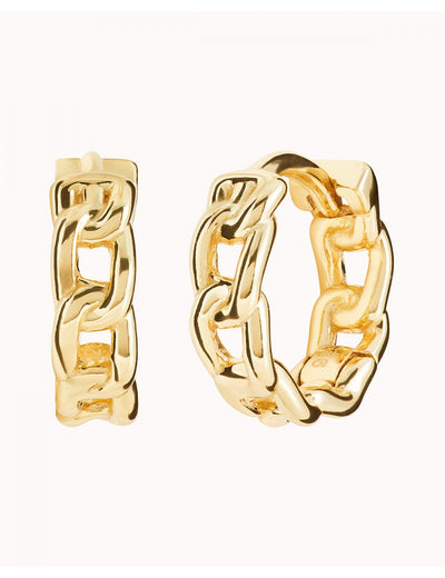 Boucles d'oreilles créoles en forme de chaîne - Deux tailles disponibles