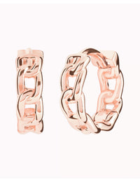 Pendientes de aro huggie en forma de cadena - Dos tamaños disponibles
