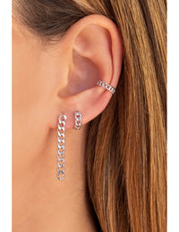 Pendientes de aro huggie en forma de cadena - Dos tamaños disponibles