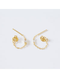 Pendientes stud de cadena con circonita baguette