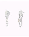 Pendientes stud de cadena con circonita baguette