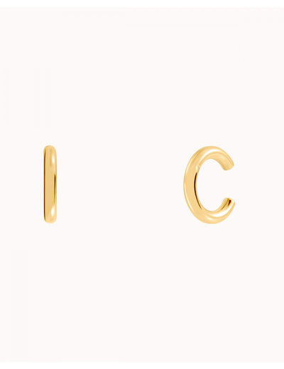 Boucles d'oreilles à manchette d'oreille en forme de conque épaisses fabriquées à partir d'une simple bande en argent