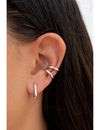 Pendientes chunky conch ear cuff de una banda de plata lisa
