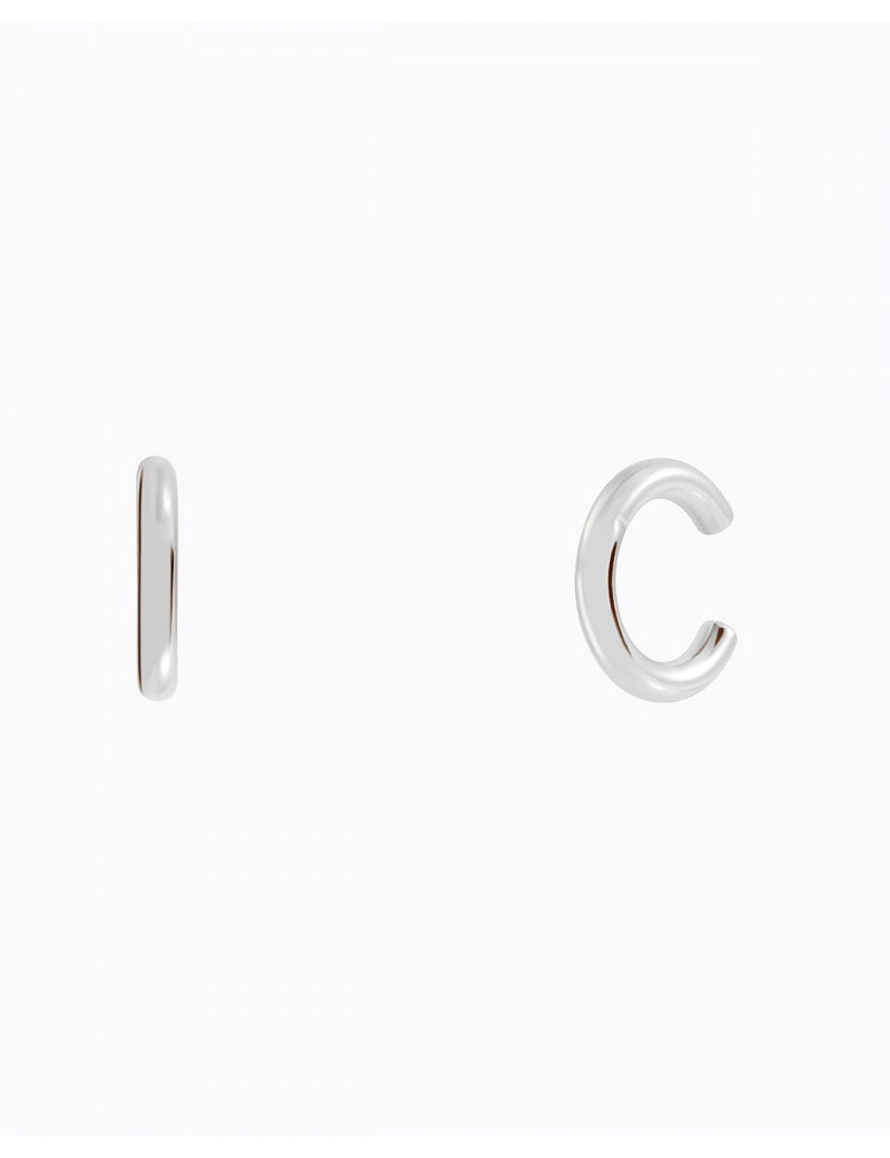 Pendientes chunky conch ear cuff de una banda de plata lisa
