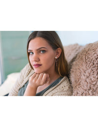 Circle & Bar Long Stud Earrings