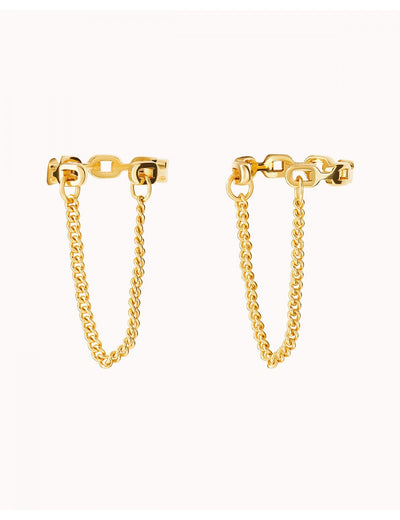 Pendientes conch ear cuff en forma de cadena y cadena colgante