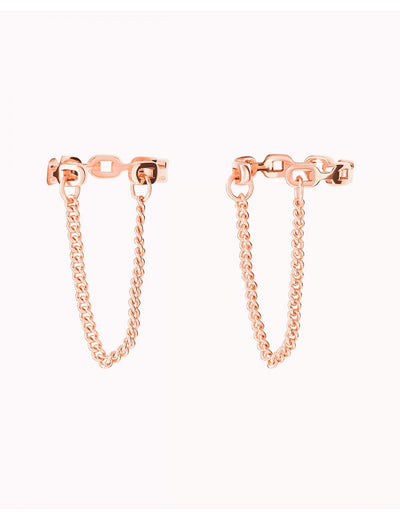 Pendientes conch ear cuff en forma de cadena y cadena colgante