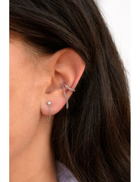 Pendientes conch ear cuff en forma de cadena y cadena colgante