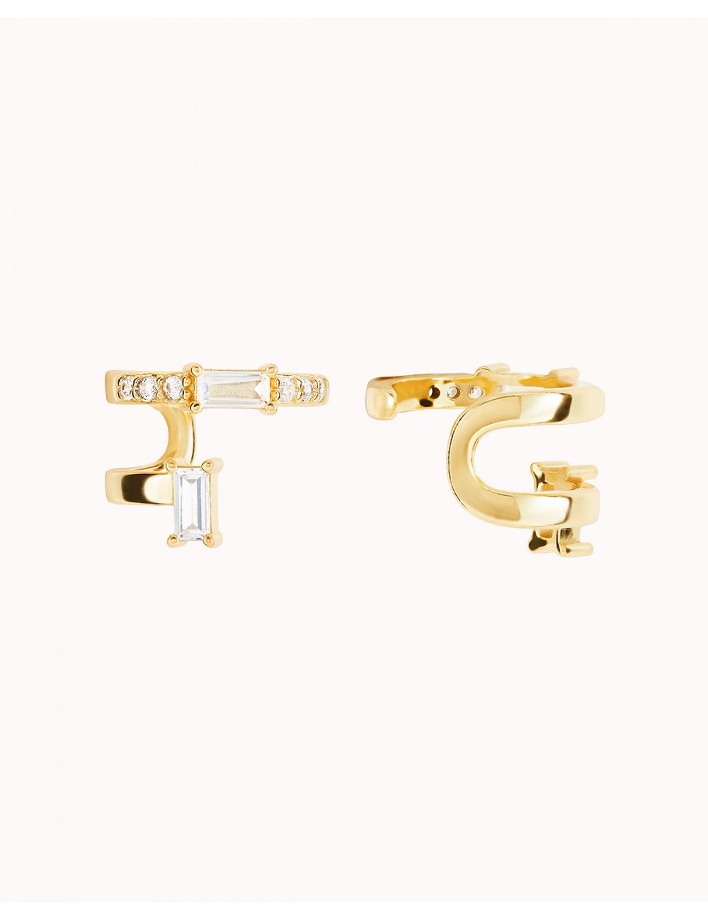 Conch Ear Cuff Ohrringe mit Baguette und Pavé Zirkonia