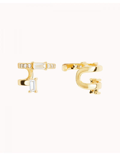 Conch Ear Cuff Ohrringe mit Baguette und Pavé Zirkonia