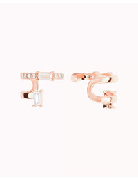 Conch Ear Cuff Ohrringe mit Baguette und Pavé Zirkonia