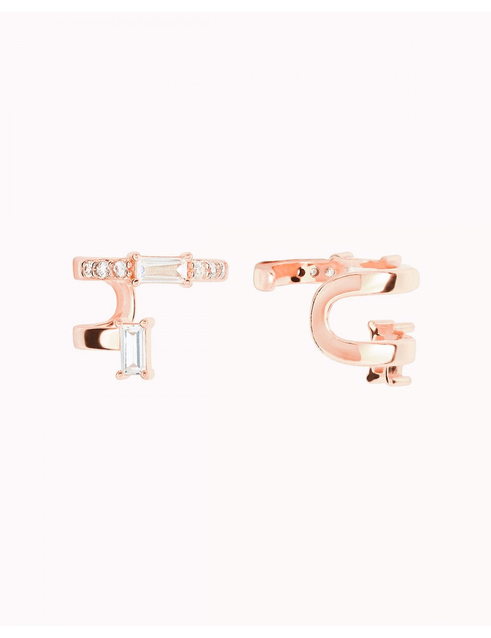 Conch Ear Cuff Ohrringe mit Baguette und Pavé Zirkonia