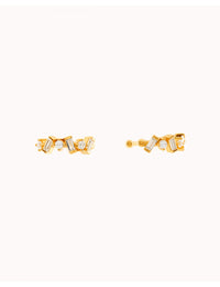 Conch Ear Cuff Ohrringe mit Baguette- und Rundschliff-Zirkonen