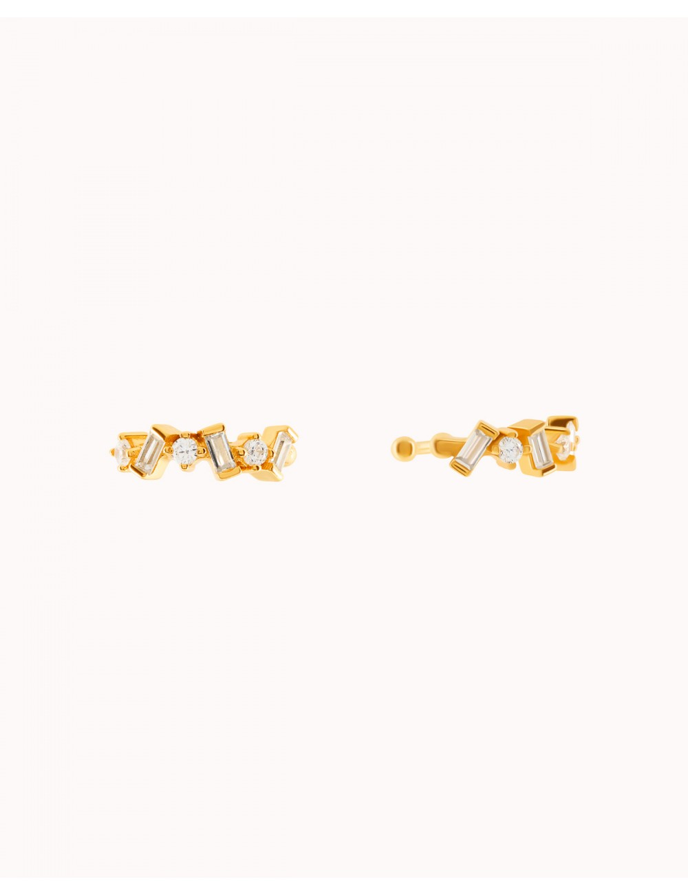 Conch Ear Cuff Ohrringe mit Baguette- und Rundschliff-Zirkonen