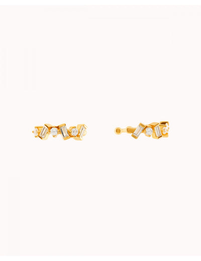 Conch Ear Cuff Ohrringe mit Baguette- und Rundschliff-Zirkonen