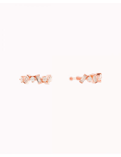 Conch Ear Cuff Ohrringe mit Baguette- und Rundschliff-Zirkonen