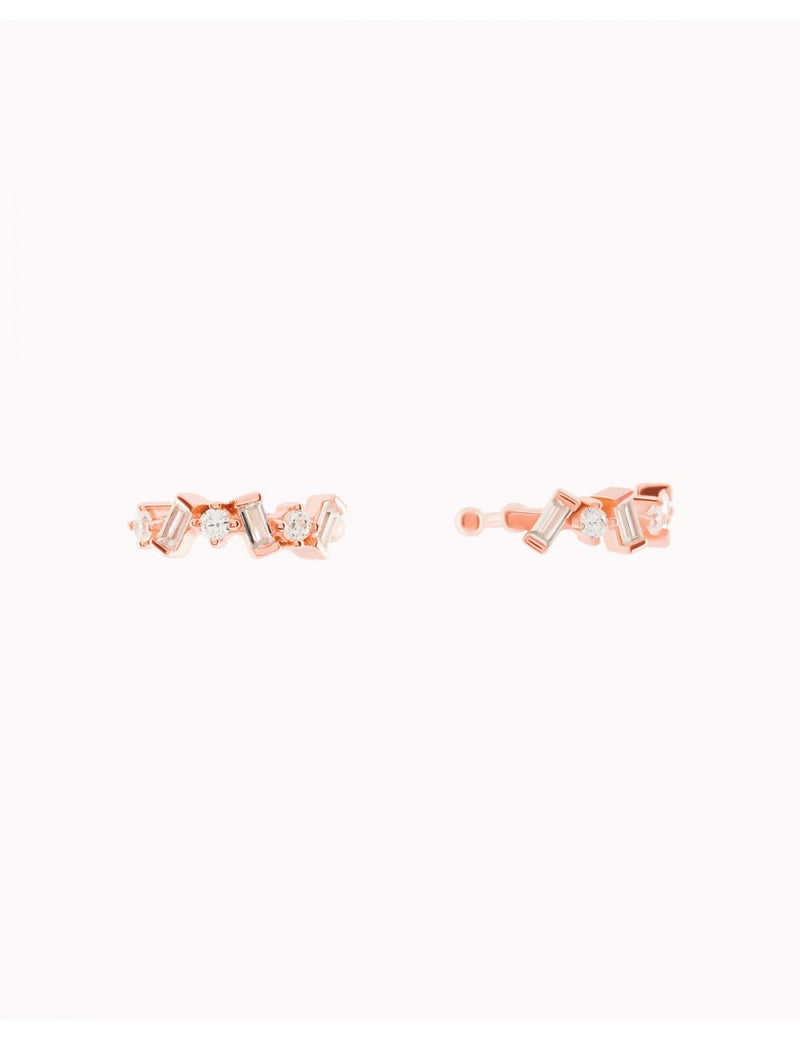 Conch Ear Cuff Ohrringe mit Baguette- und Rundschliff-Zirkonen