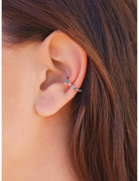 Boucles d'oreilles manchettes d'oreilles conques avec zircons multicolores