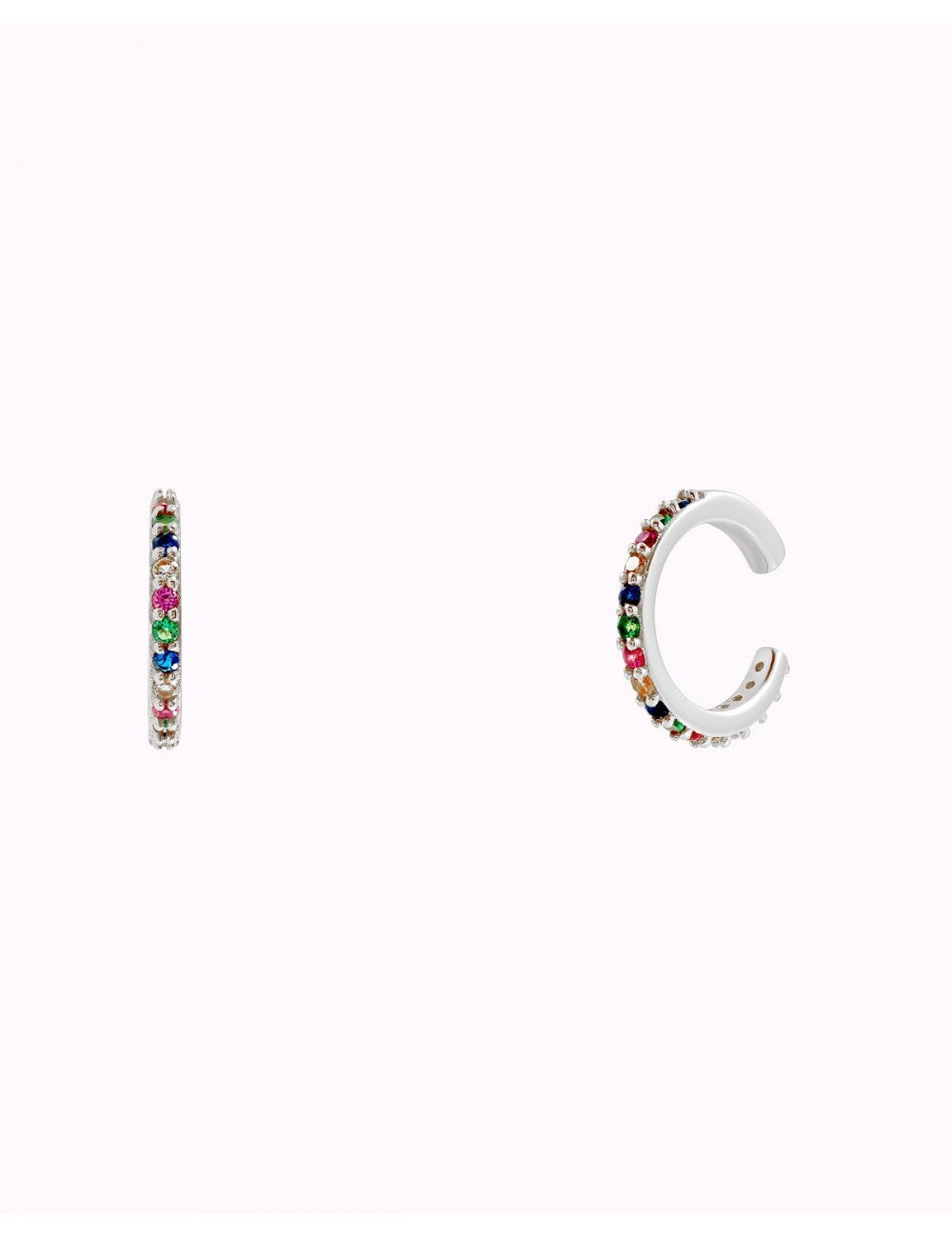 Boucles d'oreilles manchettes d'oreilles conques avec zircons multicolores