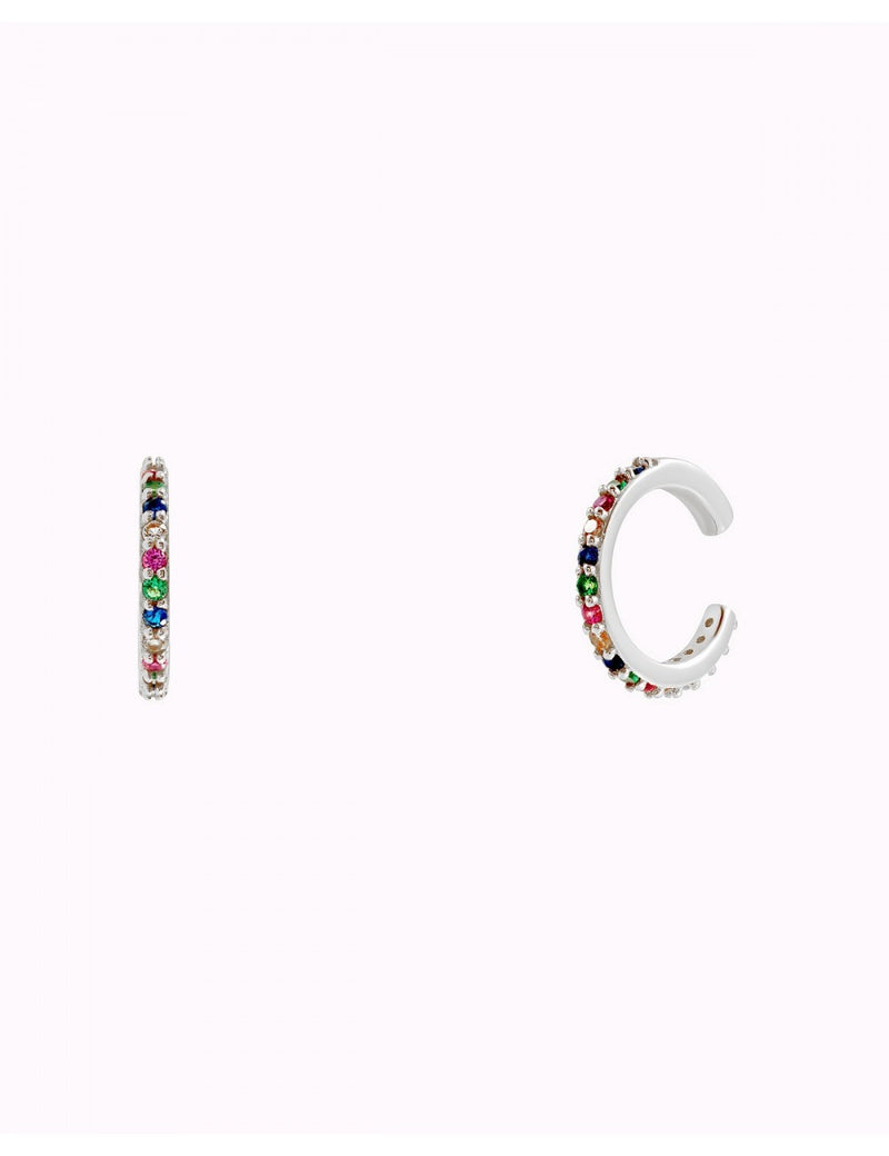 Boucles d'oreilles manchettes d'oreilles conques avec zircons multicolores