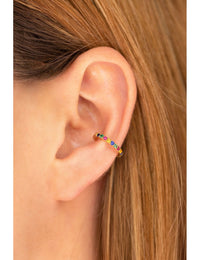 Boucles d'oreilles manchettes d'oreilles conques avec zircons multicolores