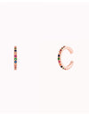 Boucles d'oreilles manchettes d'oreilles conques avec zircons multicolores