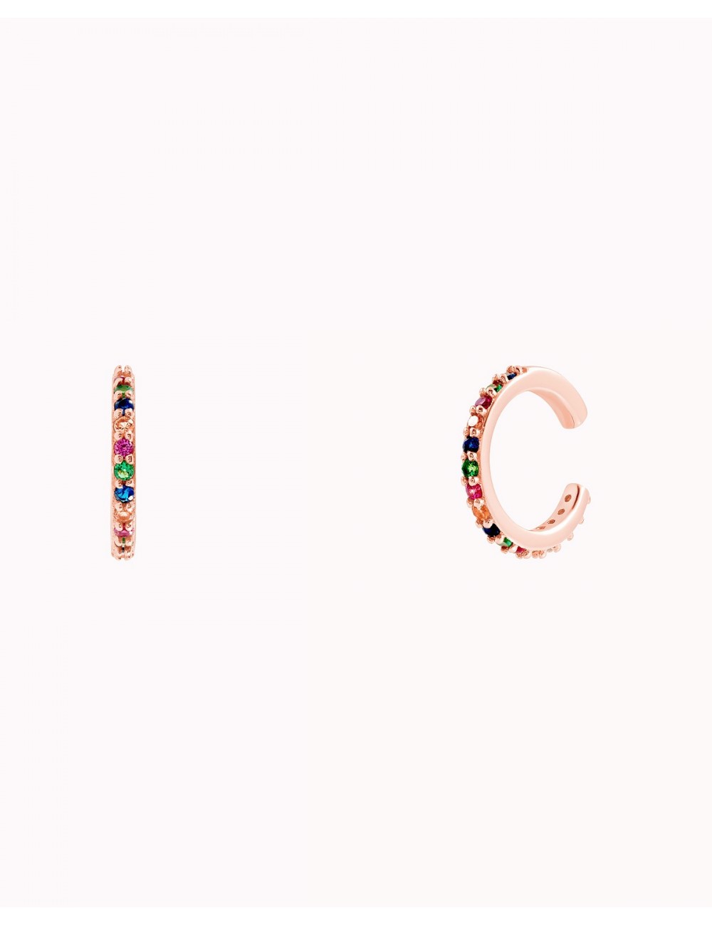 Boucles d'oreilles manchettes d'oreilles conques avec zircons multicolores