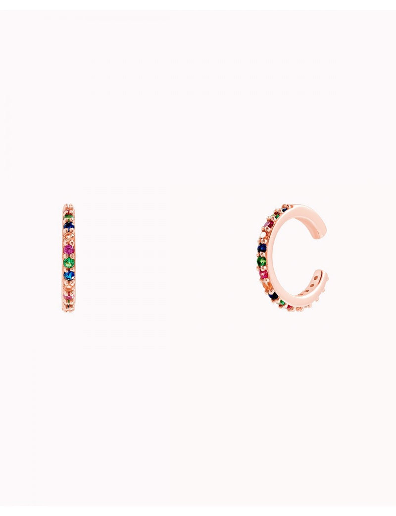 Boucles d'oreilles manchettes d'oreilles conques avec zircons multicolores