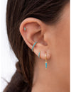 Turquoise CZ Conch Ear Cuff Earrings 