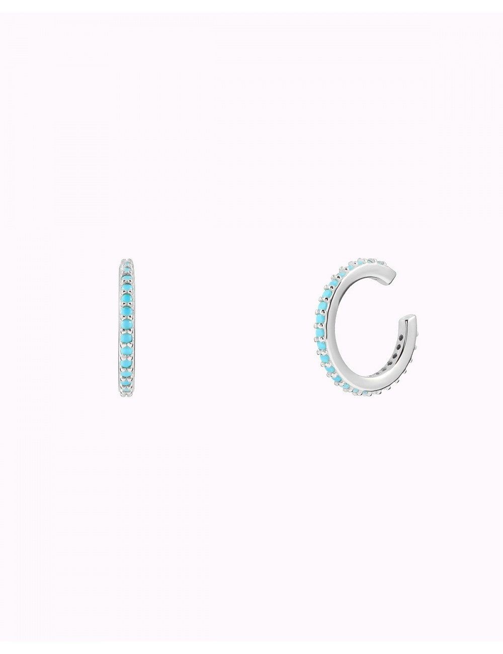 Turquoise CZ Conch Ear Cuff Earrings 