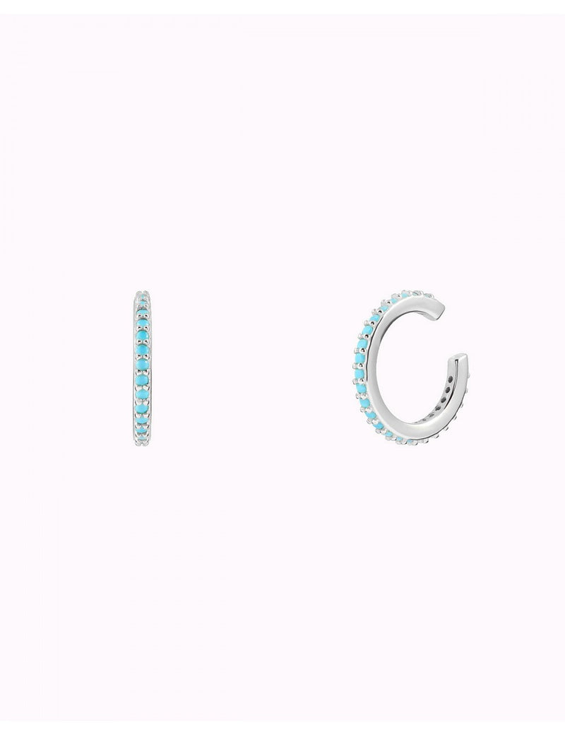 Turquoise CZ Conch Ear Cuff Earrings 