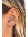 Turquoise CZ Conch Ear Cuff Earrings 