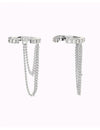 Conch Ear Cuff Ohrringe mit Zirkonia und doppelter Hängekette