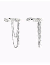 Conch Ear Cuff Ohrringe mit Zirkonia und doppelter Hängekette