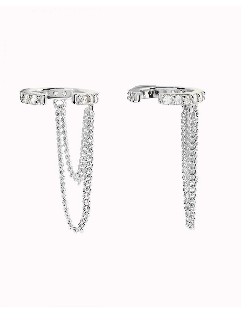 Conch Ear Cuff Ohrringe mit Zirkonia und doppelter Hängekette