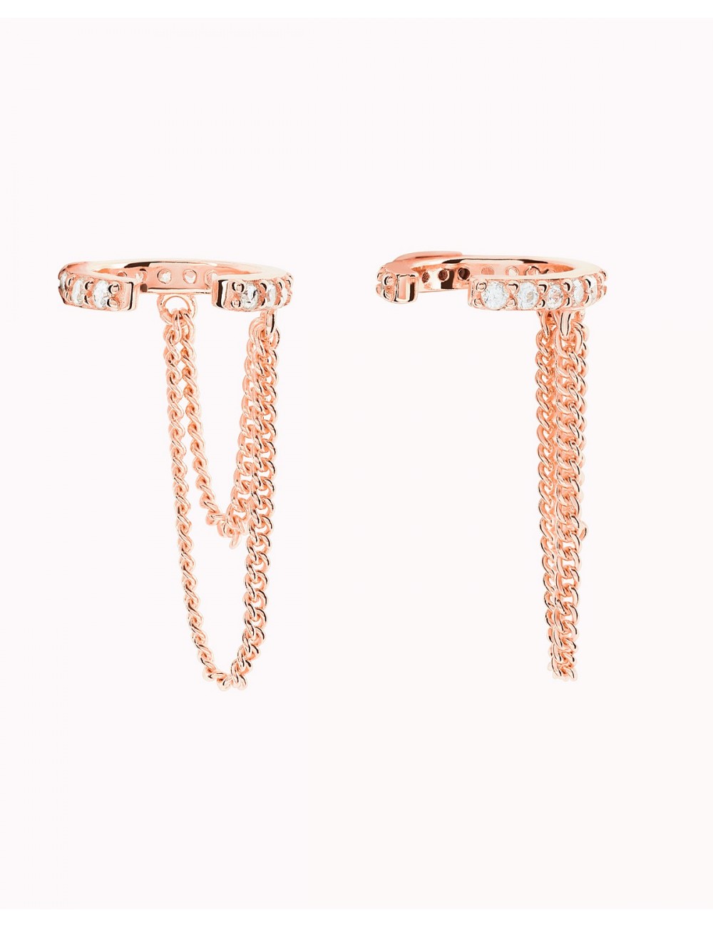 Conch Ear Cuff Ohrringe mit Zirkonia und doppelter Hängekette
