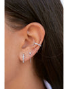 Pendientes conch ear cuff con circonitas y cadena colgante - Piercing falso