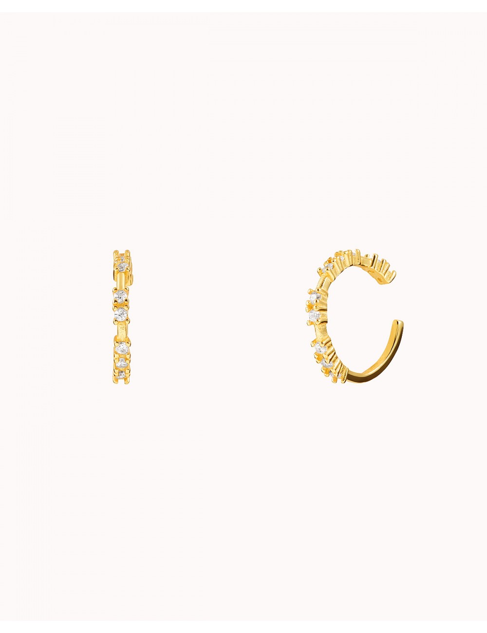 Pendientes conch ear cuff con circonitas engastadas en 4 garras
