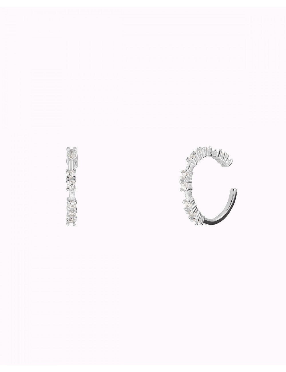 Pendientes conch ear cuff con circonitas engastadas en 4 garras