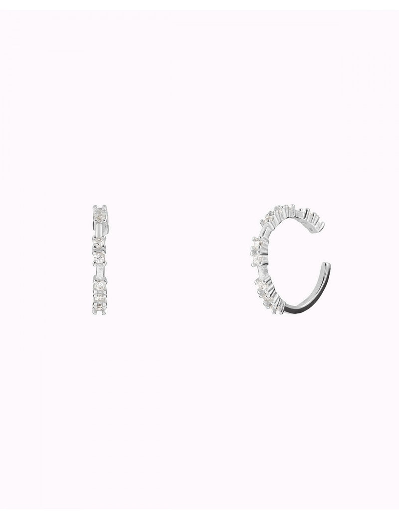 Pendientes conch ear cuff con circonitas engastadas en 4 garras
