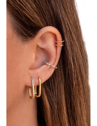 Pendientes conch ear cuff con circonitas engastadas en 4 garras