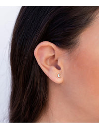 Pendientes stud en forma de luna - Tamaño mediano