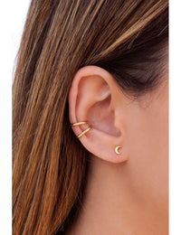 Pendientes stud en forma de luna - Tamaño mediano