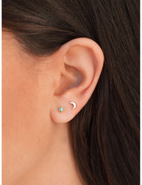 Pendientes stud en forma de luna - Tamaño mediano