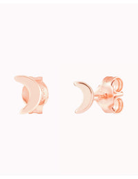 Pendientes stud en forma de luna - Tamaño mediano