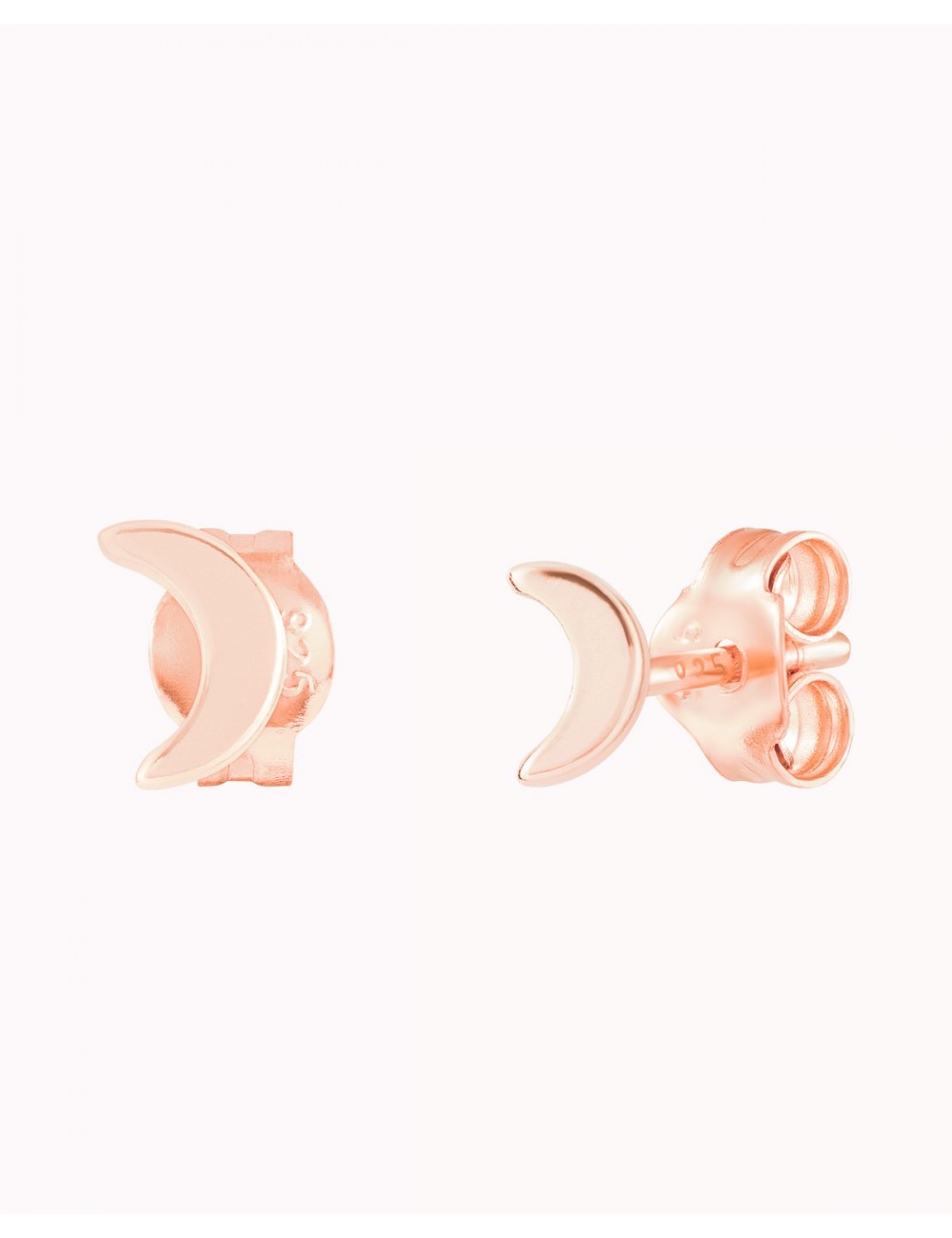Pendientes stud en forma de luna - Tamaño mediano