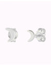 Pendientes stud en forma de luna - Tamaño mediano