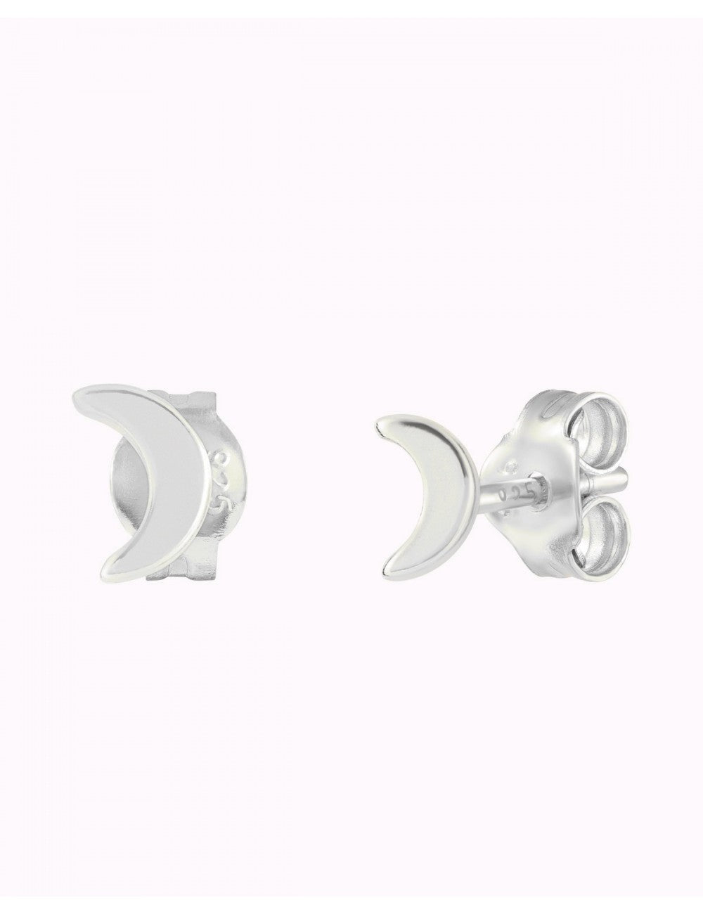 Pendientes stud en forma de luna - Tamaño mediano
