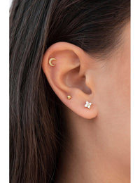 Pendientes stud en forma de luna - Tamaño mediano