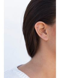 Pendientes stud en forma de luna - Tamaño mediano